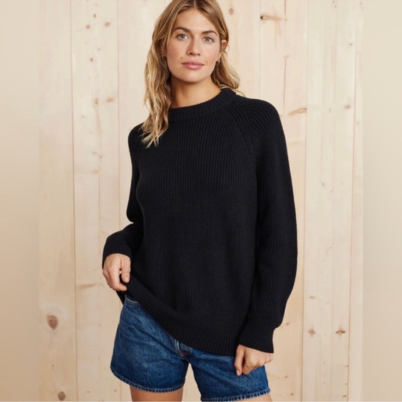 Jenni Kayne Black Crew Neck Sweater - Picture 1 of 9